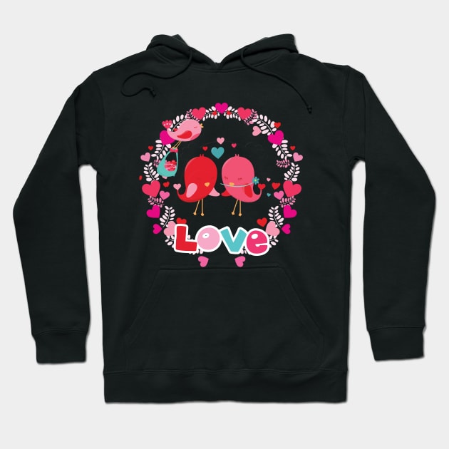 Love Birds forever Hoodie by TealFeatherCreations1